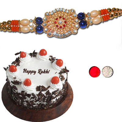 "Rakhi -  SR-9190 A (Single Rakhi), black forest cake - 1kg - Click here to View more details about this Product